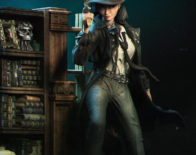 Eldritch Detective - Cthulu Inspired Noir - 3d Printed Model Kit (75mm & 140mm, Unpainted) - By Nerikson