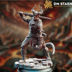 Abyssal Demon Warrior | Sword Wielding Devil from the Nine Hells Miniature | By DM Stash