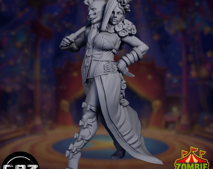 Survivor Circus Performer Mini | Half Man Half Woman Fighter | Carnival Survivor NPC | By Gaz Minis