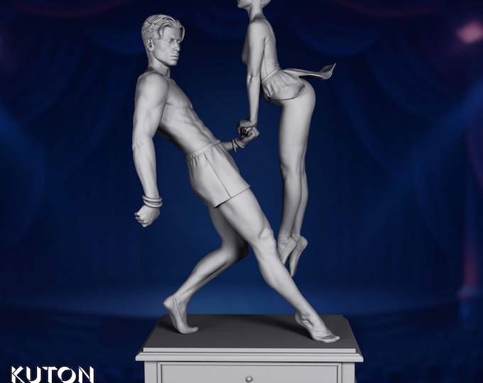 Ballet Duo Resin Model Kit | 90mm or 1:10 Scale Elegant Dance Statue | Premium Collector Display | By Kuton Figurines