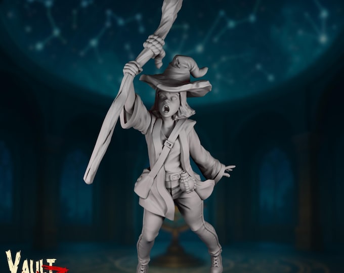 Female Wizard Miniature | Evocation Apprentice, VaultZ (28-40mm)