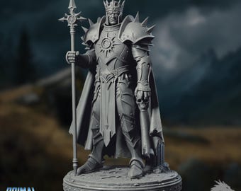 Fallen King Mini | Death Knight Miniature | Cursed Monarch | By Primal Collectibles