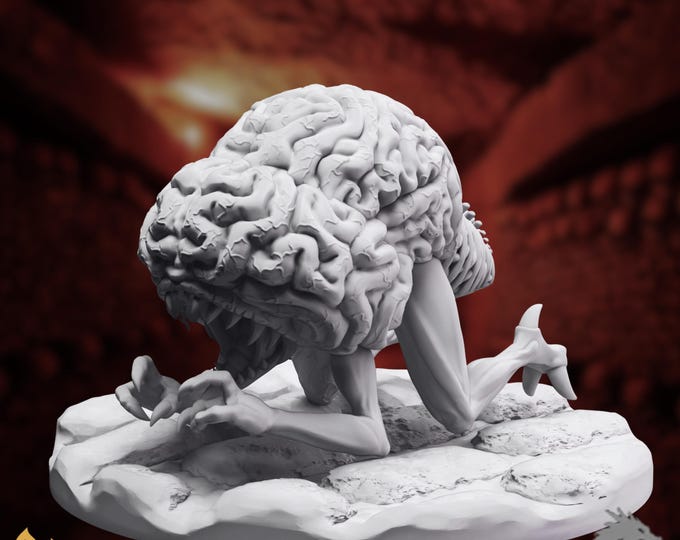 Brain Horror Mini Pack | Mind Creature Miniature | Crawling Brain Monster Trio | By DM Stash