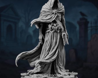 Ghostly Necromancer Miniature | Grim Reaper-Inspired Sorcerer Figure for TTRPGs | By Nerikson