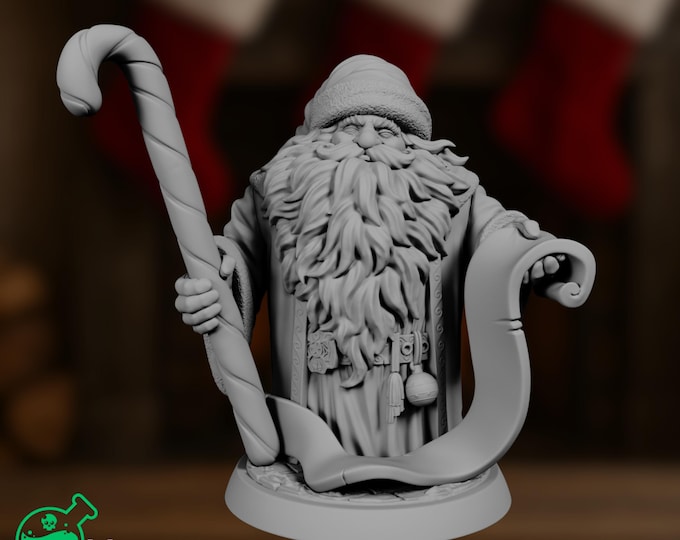 Christmas Santa Miniature | TPK Labs Holiday Wizard with Candy Cane