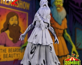 Zombie Circus Mini | Bearded Lady Freakshow Miniature | Undead Carnival NPC | By VaultZ
