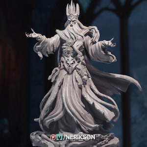 Skeletal Lich King Mini | Undead Wizard NPC Boss | Crowned Necromancer Archmage | By Nerikson