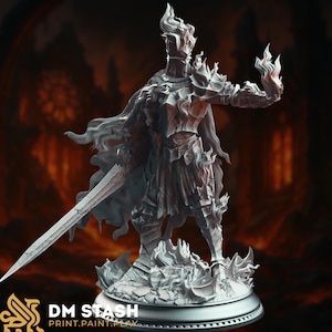 Burning Eldritch Knight Mini | Flaming Genasi Paladin Miniature | By DM Stash