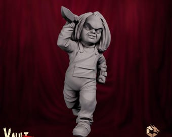 Killer Doll Mini | Horror Assassin Miniature | Creepy Toy with Knife Slasher Villain | Monster Atlas