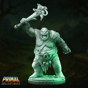 Hill Ogre Mini | Brutal Giant Boss Mini | Club-Wielding Ogre Monster by Primal Collectibles