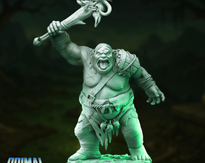 Hill Ogre Mini | Brutal Giant Boss Mini | Club-Wielding Ogre Monster by Primal Collectibles