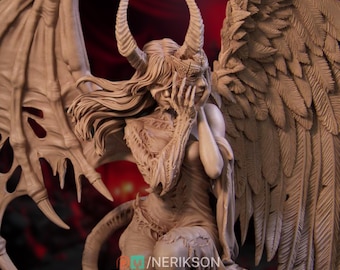 Dark Angel Resin Model Kit | Face of Evil Advanced Painters Collectible Display | By Nerikson