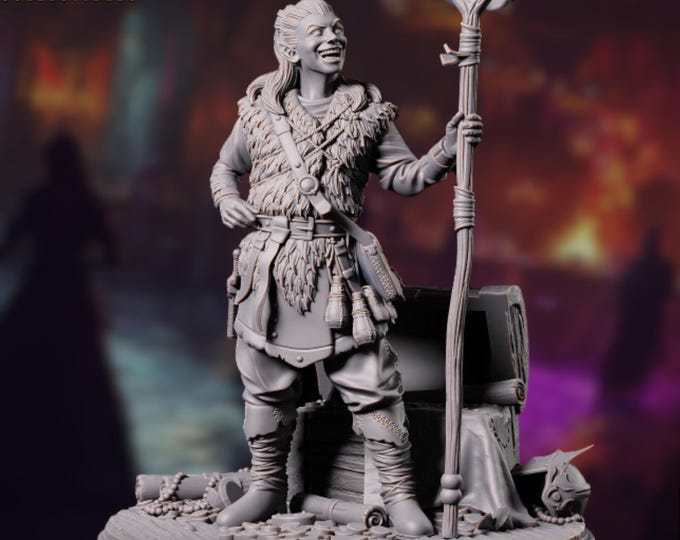 Nonbinary Halfling Druid Mini |  Halfling Monk or Ranger Miniature | by Primal Collectibles