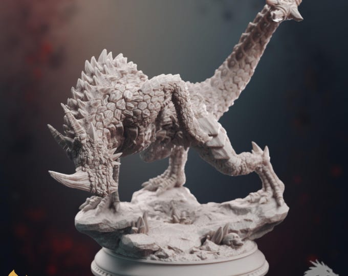 Spiked Drake Mini | Horned Monster Miniature | Massive Wilderness Beast NPC Enemy | DM Stash