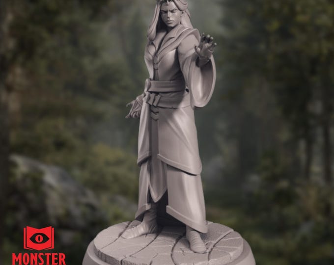Female Enchantment Wizard Mini | Crowned Sorceress | Queen Spellcaster NPC | By Monster Atlas