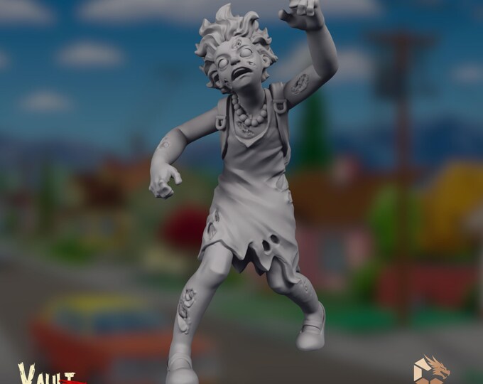 Infected Daughter Zombie Mini | Undead Child Miniature | Suburban Apocalypse Horror | VaultZ