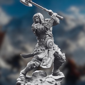 Goliath Barbarian Miniature | LARGE Goliath Paladin Mini | Fighter Mini | 32mm - 75mm | By DM Stash