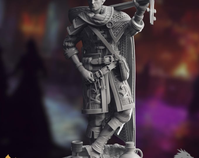 Elven Bard Mini | College of Eloquence Performer with Lute | By DM Stash