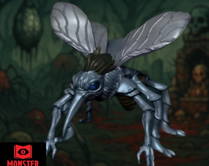 Giant Mosquito Demon Monster Mini | Chasme Stirge Insect Miniature for Forest Ambush Fights | By Monster Atlas
