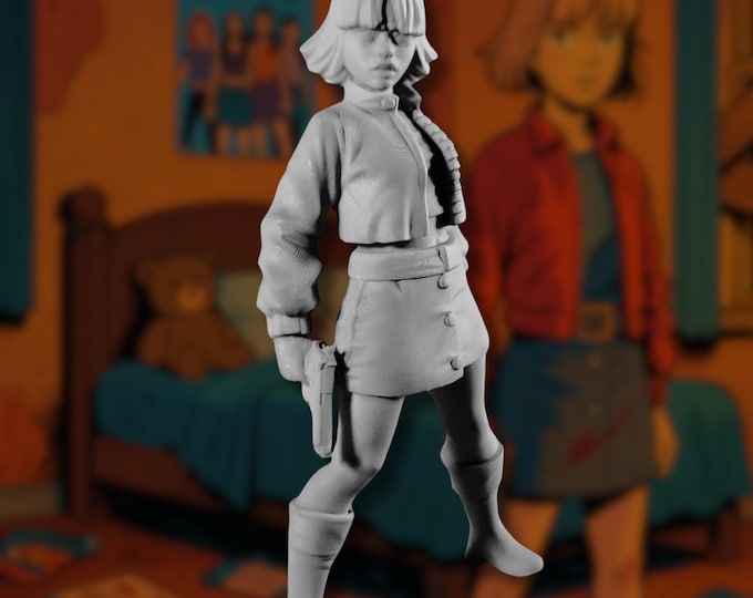 Schoolgirl Zombie Survivor Mini | Badass Teenage Girl Miniature for Modern and Post-Apocalyptic TTRPGs