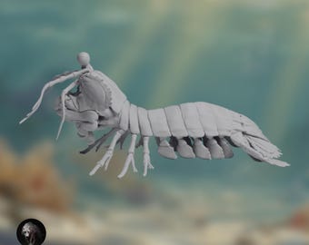 Peacock Mantis Shrimp | Large Resin Sea Creature Model | Paintable Aquatic Sculpture | By Animal Den Miniatures