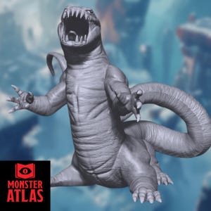 Frost Salamander Fantasy Mini | Slithering Underdark Creature Tabletop RPG Miniature | By Monster Atlas
