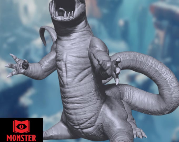 Frost Salamander Fantasy Mini | Slithering Underdark Creature Tabletop RPG Miniature | By Monster Atlas