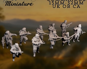 World War II Commandos | 15mm–32mm Allied Special Forces Miniatures | UK or Canadian Troops | by Eskice Miniatures