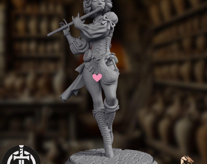 NSFW Bard Flutist Mini | Seraphine Duskwhisper | Female Bard with Flute | Broken Swords