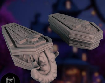 Mimic Coffin Mini Set | Undead Monster Terrain Miniatures | Creeping Dungeon Horror | By Nafarrate Designs