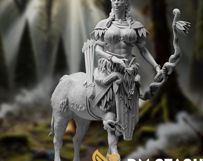 Female Centaur Ranger Miniature | Forest Patrol Centaur Tabletop RPG Mini | Multiple Scales | By DM Stash