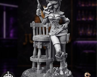Western Female Bandit Mini | Clara Steele Outlaw Ranger | 32mm–120mm Resin Scenic Base | By Broken Swords