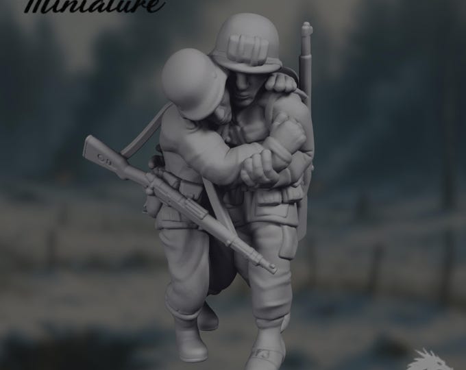 American WWII Casualties | Fallen Soldiers Miniature Set | Historical Resin Models | by Eskice Miniatures