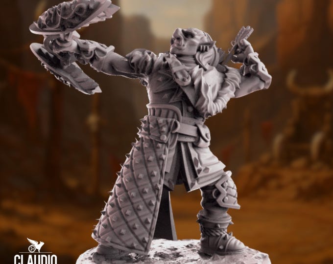 Half-Troll Ranger Miniature | Savage Wasteland Archer Miniature | By Claudio Casini Art