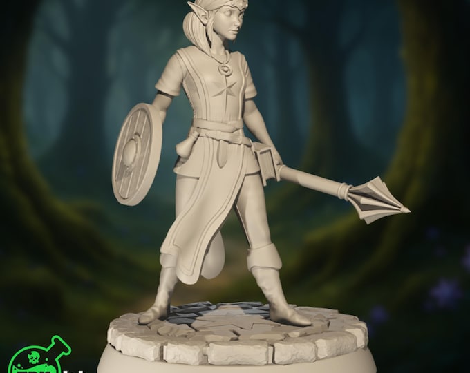 Young Female Fighter Miniature: Kid-Friendly RPG Adventurer