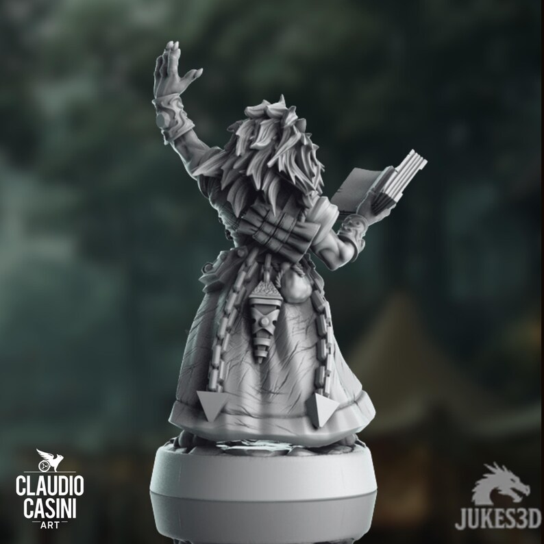 Wizard Rear View Leonin Wizard Mini | Lionfolk Cleric Miniature | by Claudio Casini Arts ...