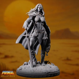 Female Fighter Miniature | Wasteland Warrior Queen Mini with Severed Head | By Primal Collectibles