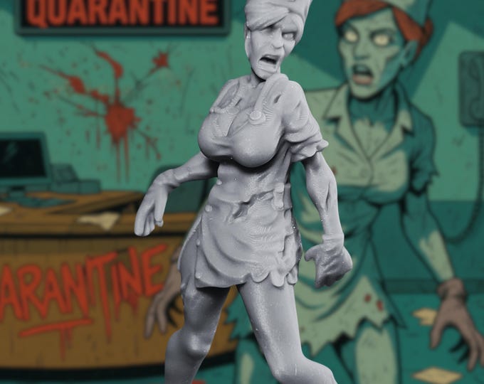 Deranged Nurse Zombie | Creepy Infected Medical Undead Nightmare for Modern Zombie Horror RPGs | By Vaultz