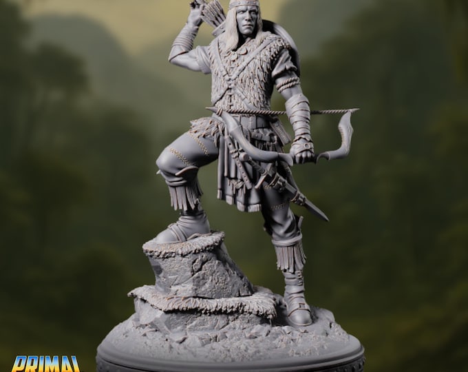 Woodland Ranger Mini | Beast Master or Hunter Miniature | Jungle Archer Hero | By Primal Collectibles