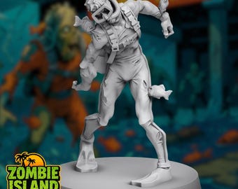 Zombie Scuba Diver Mini | Waterlogged Undead Beach Horror Miniature | By Vaultz