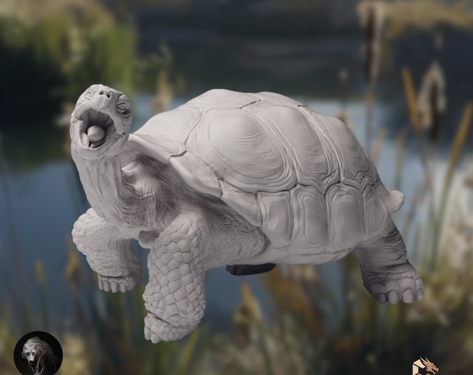 Giant Tortoise Miniature | Galapagos Turtle Mini | Realistic Animal Model for Painters | Animal Den Miniatures