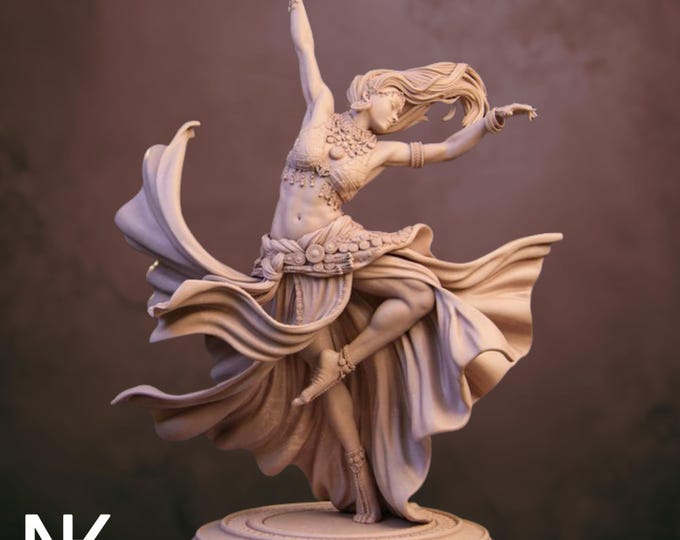 Elegant Dancer Resin Model Kit | Graceful Performer in Flowing Skirt Premium Collector Display Piece | By Nerikson