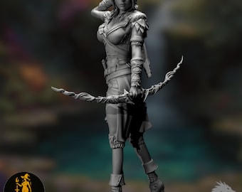 Arlia the Ascendant: Elf Hunter Mini - Progression Two | Female Ranger Miniature | DartArt3D