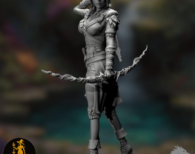 Arlia the Ascendant: Elf Hunter Mini - Progression Two | Female Ranger Miniature | DartArt3D