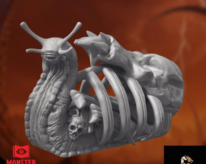 Bone Whelk Monster Mini | Undead Slug Creature Miniature | Necrotic Horror Boss | By Monster Atlas