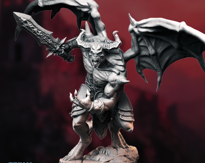 Gargoyle Demon Mini | Infernal Guardian or Hellspawn Monster Figure | By Primal Collectibles