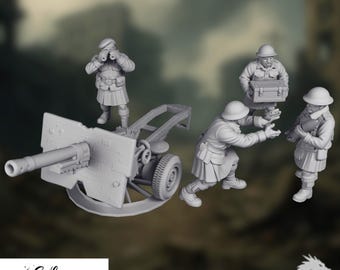 WW2 German HMG Team 28mm Miniature | Panzergrenadier Prone Firing Crew | Bolt Action Compatible