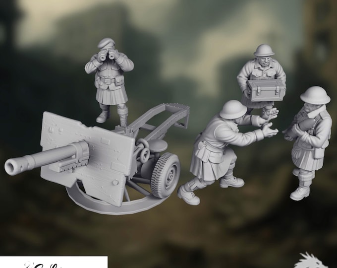 WW2 German HMG Team 28mm Miniature | Panzergrenadier Prone Firing Crew | Bolt Action Compatible