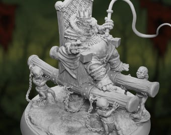 Greedy Goblin King Miniature: Tyrannical Boss with Goblin Servants
