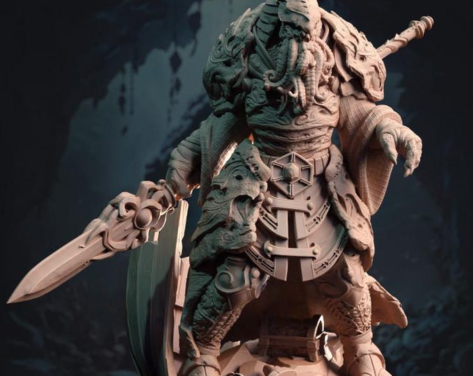 Eldritch Sea Warlord | Undersea Tentacled Beast Miniature | By DM Stash